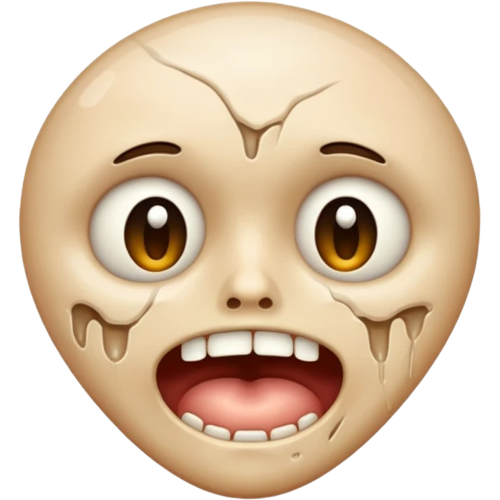 face with drool coming out and half bone sticking out emoji
