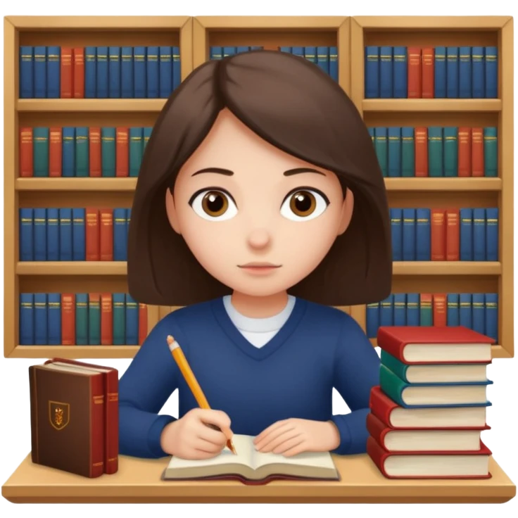 Девушка, которая готовится к IELTS с книгами от Cambridge emoji