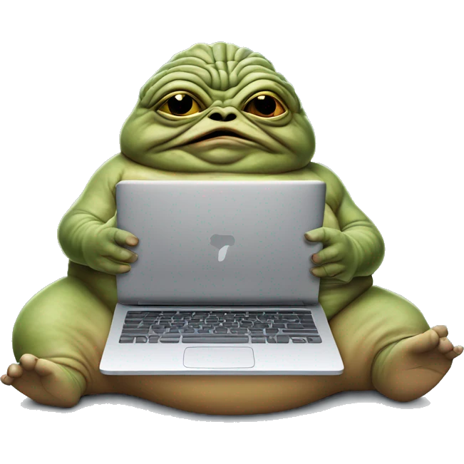 Jabba the Hutt from Star Wars with a laptop emoji