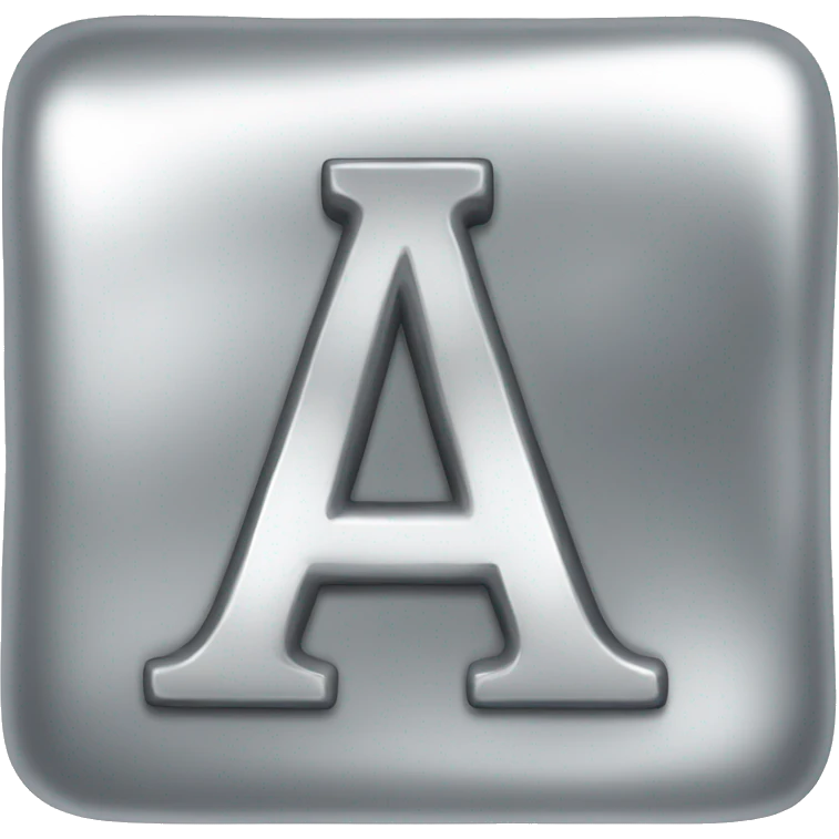 "A" silver metallic letter emoji