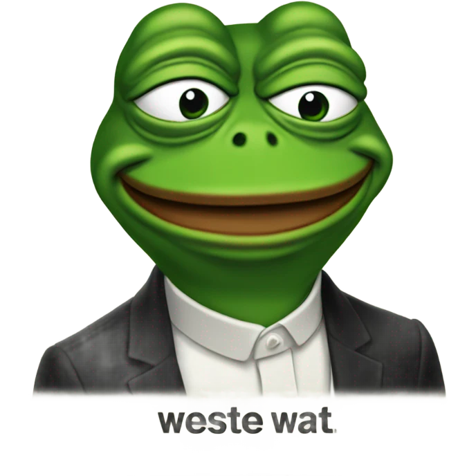 Pepe Frog with "weste wat" as text next to it emoji