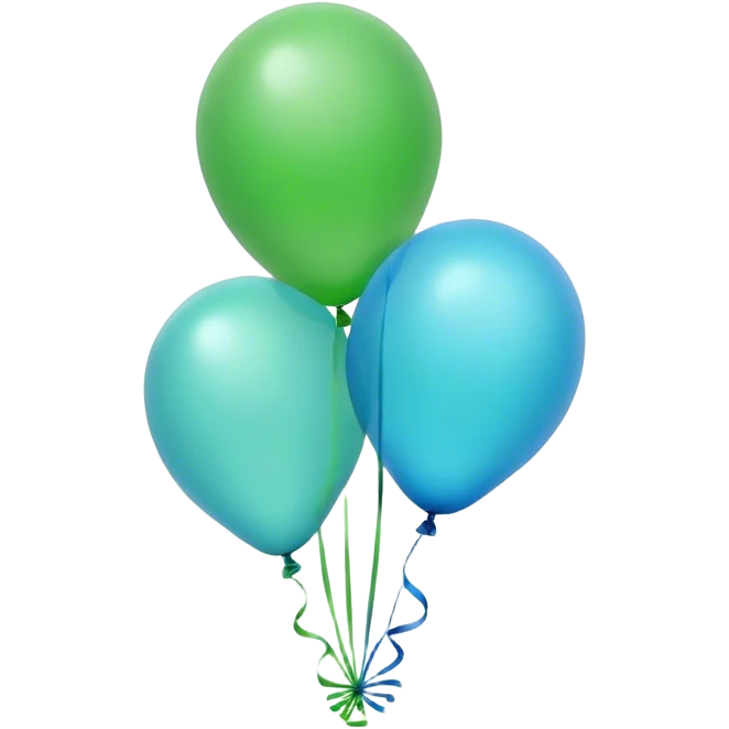 green blue Baloons 4K emoji