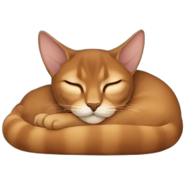 Abyssinian cat sleeping emoji