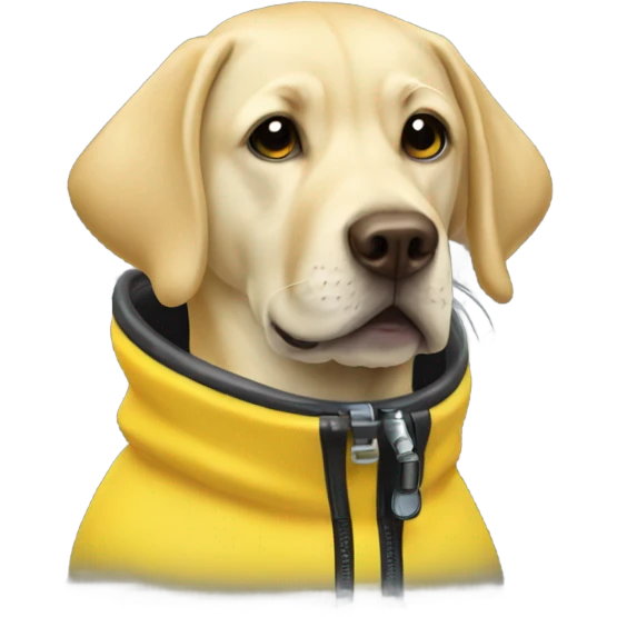 yellow lab dog wearing a scuba suit emoji