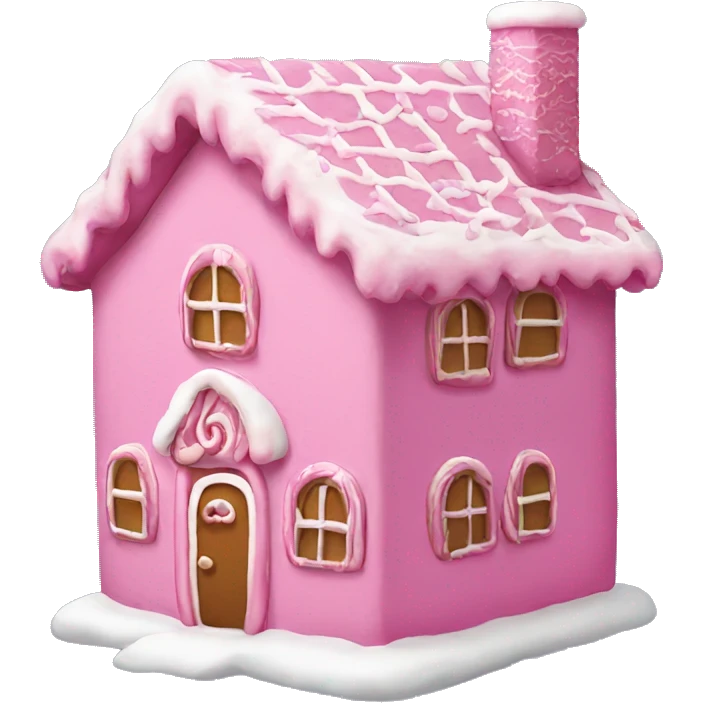 Pink gingerbread house emoji