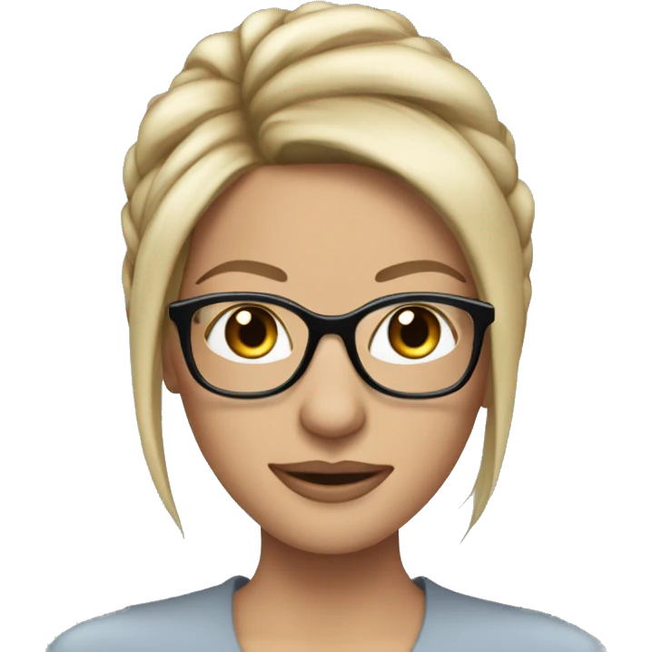 Jennifer anniston with blue eyes wearing glasses  emoji