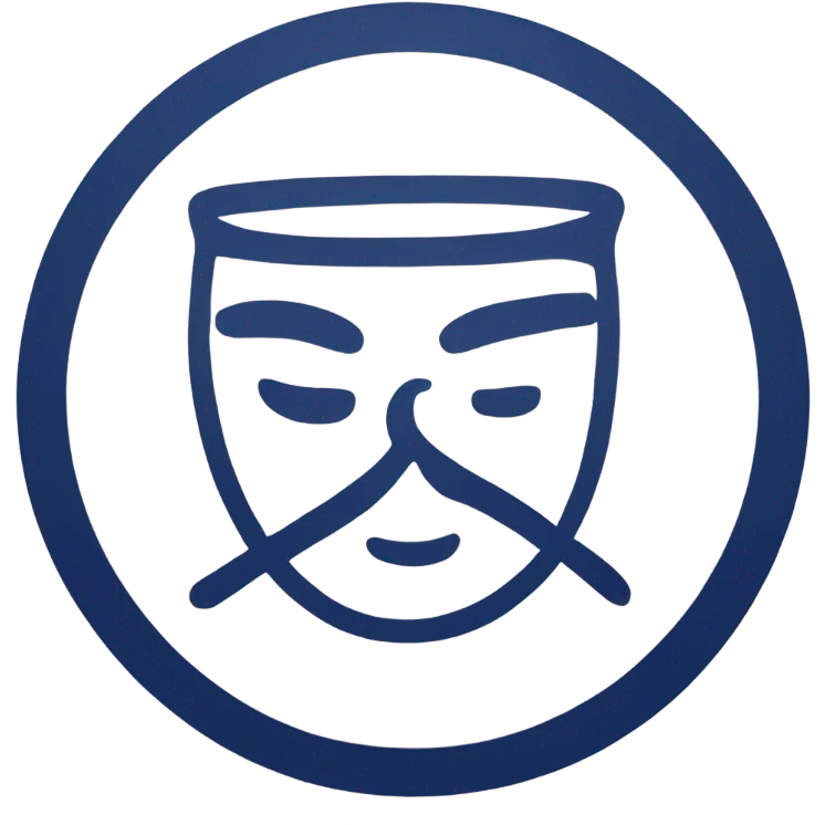 circle emblem with thin navy blue outline  emoji