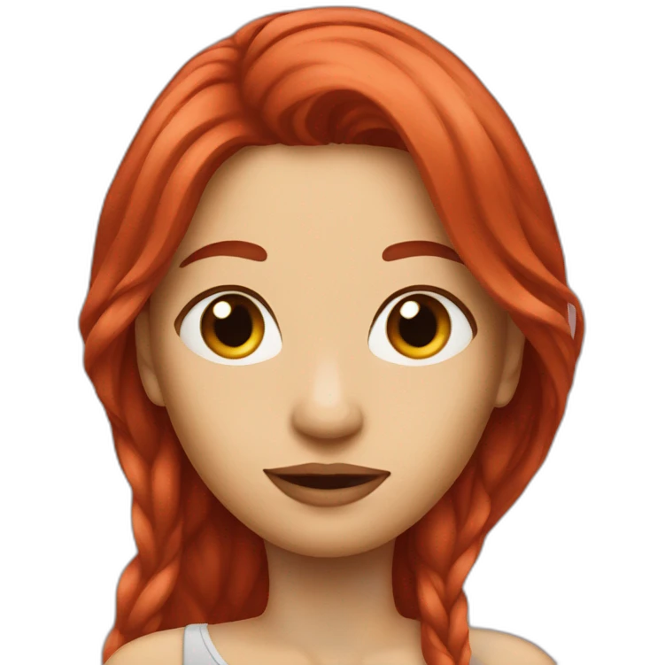 red long hair woman emoji