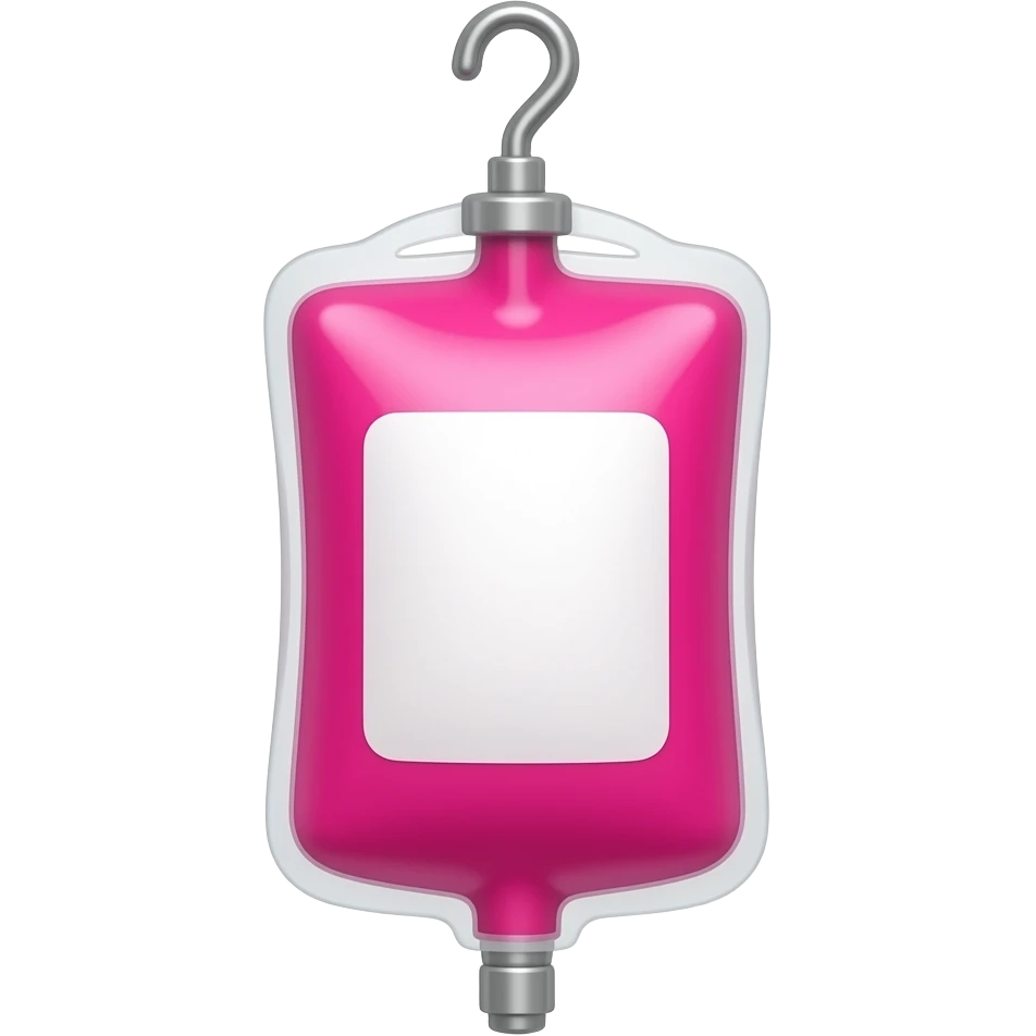 Bright Pink IV Bag on hook with no white center emoji