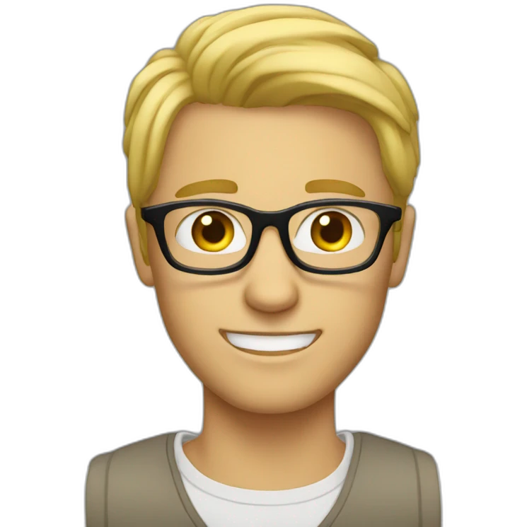 blonde guy with glasses emoji