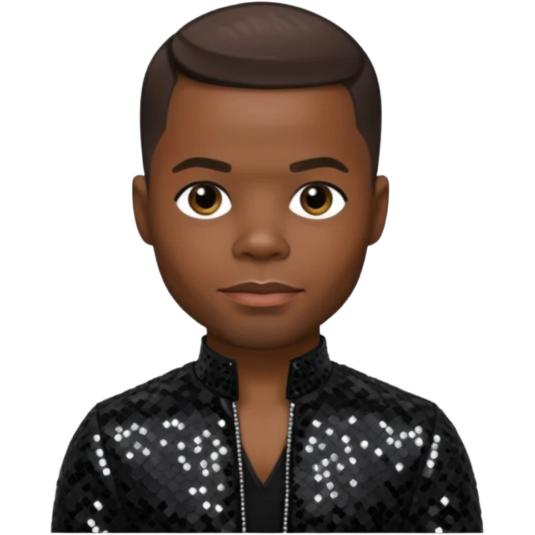 Kirk Franklin with dark brown hair, black sequin outfit  emoji