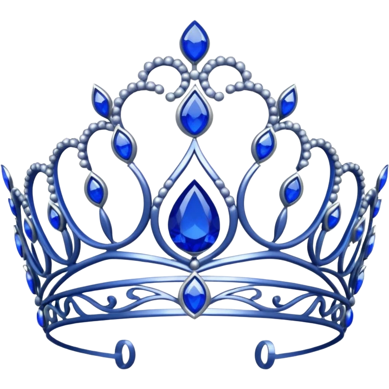 royal blue and silver tiara emoji