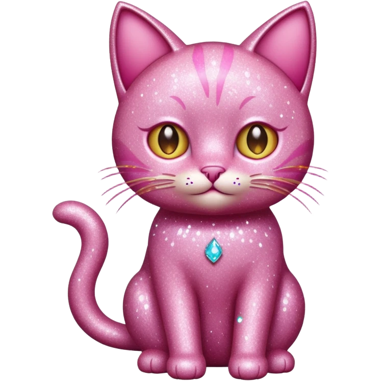 glitter pink cat  emoji