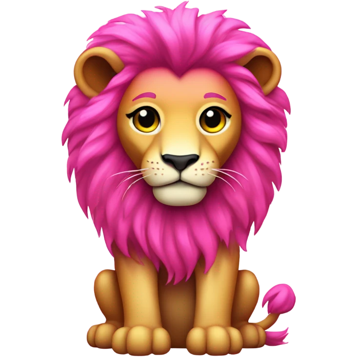 Hot Pink ombre full-body lion with glitter emoji