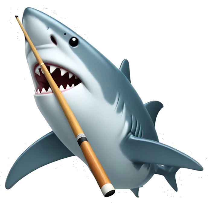 Shark with pool cue emoji