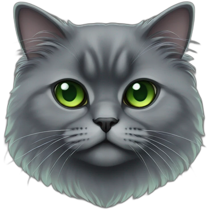 dark gray persian cat with green eyes emoji