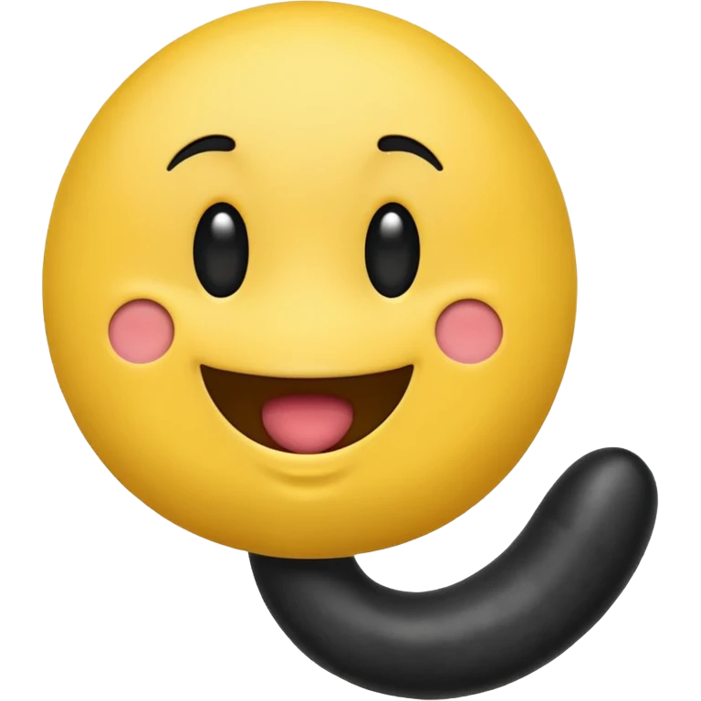 Yellow emoji face sucks on big black penis emoji