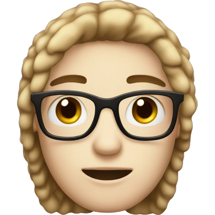 emo nerd with dark brown eyes and light skin  emoji
