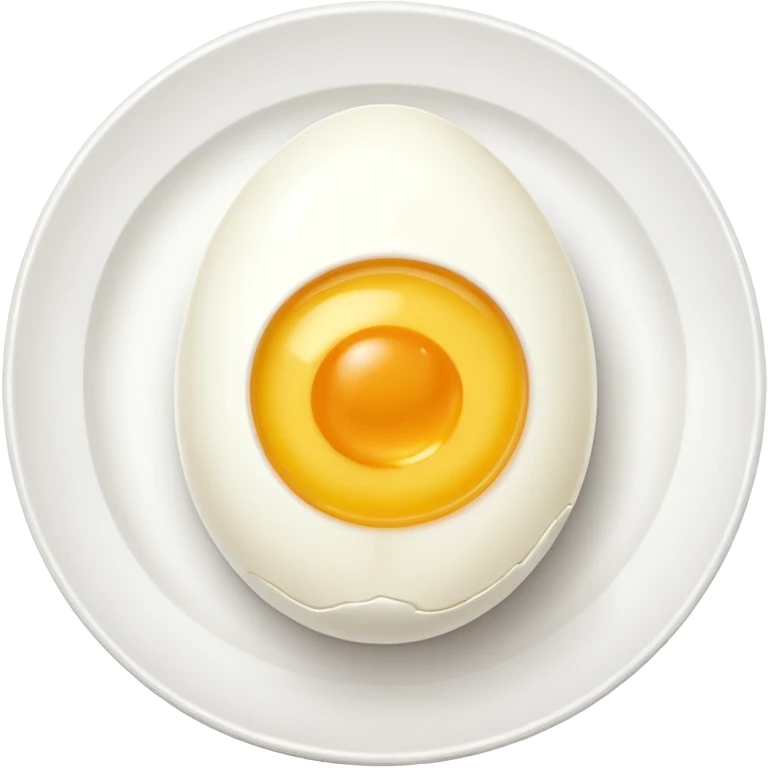 one boiled egg on plate emoji