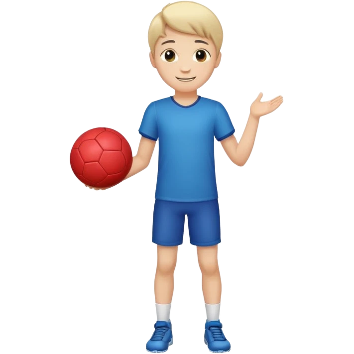 Boy with a ball in his hand full body emoji