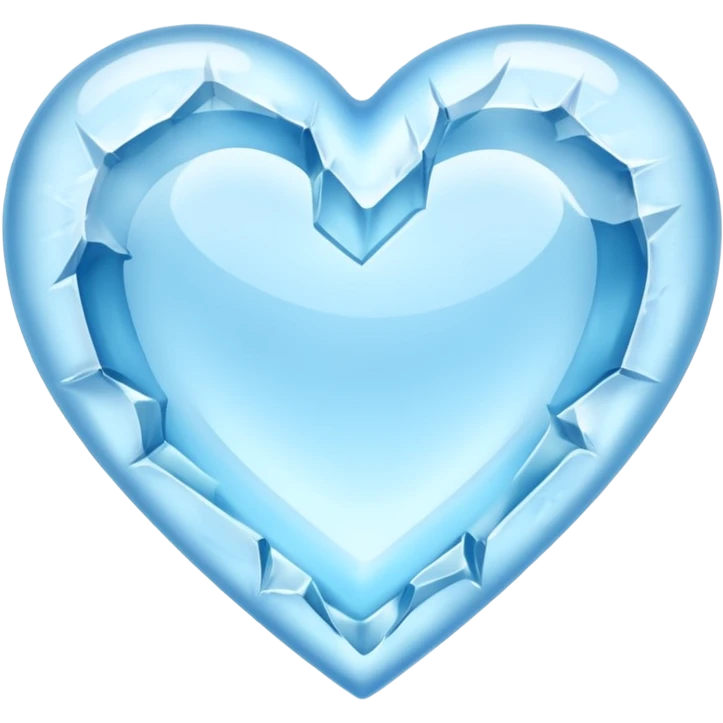 a ice blue heart carved from a glacier emoji