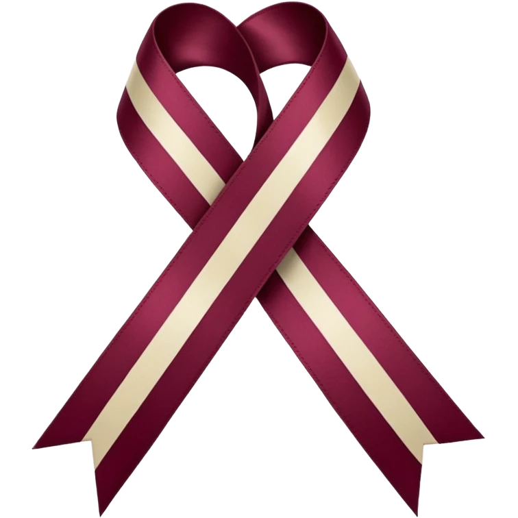Burgundy and ivory cancer ribbon emoji