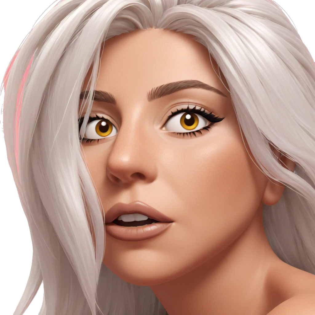 white haired girl portrait emoji