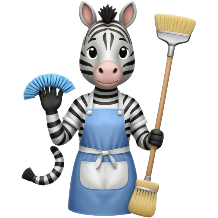zebra is cleaning the house emoji