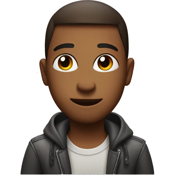 Cool person love with heart behind emoji