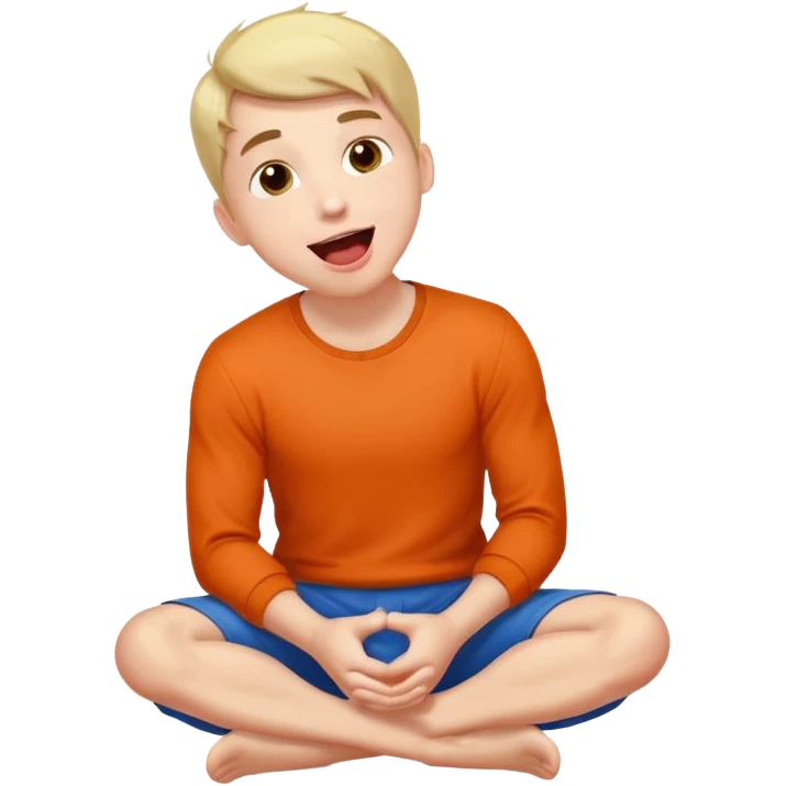 Submissive masochistic male on his knees, looking up  and tongue out emoji