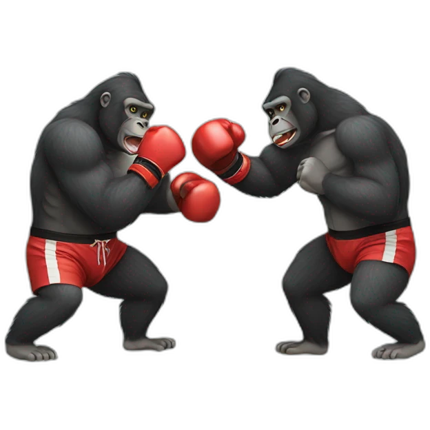 Two gorilla boxing emoji
