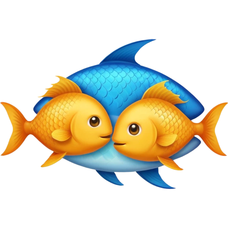 Make an emoji with two fish as pisces from horoscope, make them look very cute and emoji like emoji