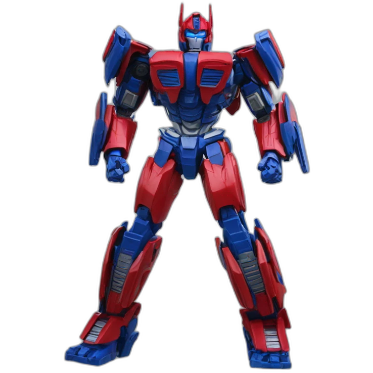 Transformer red blue power stand up side right leg front left leg back emoji