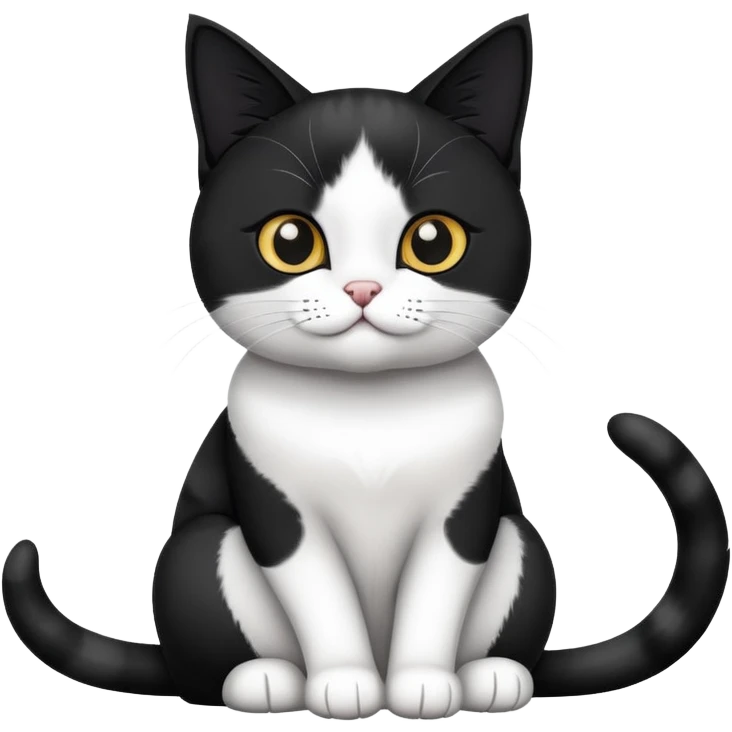 Black and white Devon cat sitting emoji