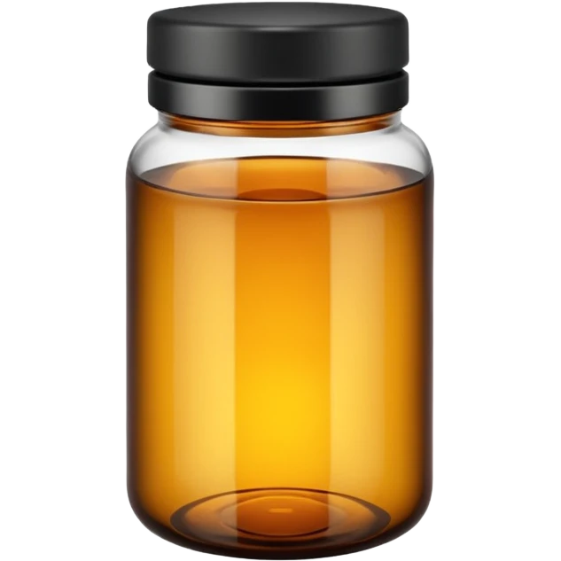 Amber glass jar black top emoji