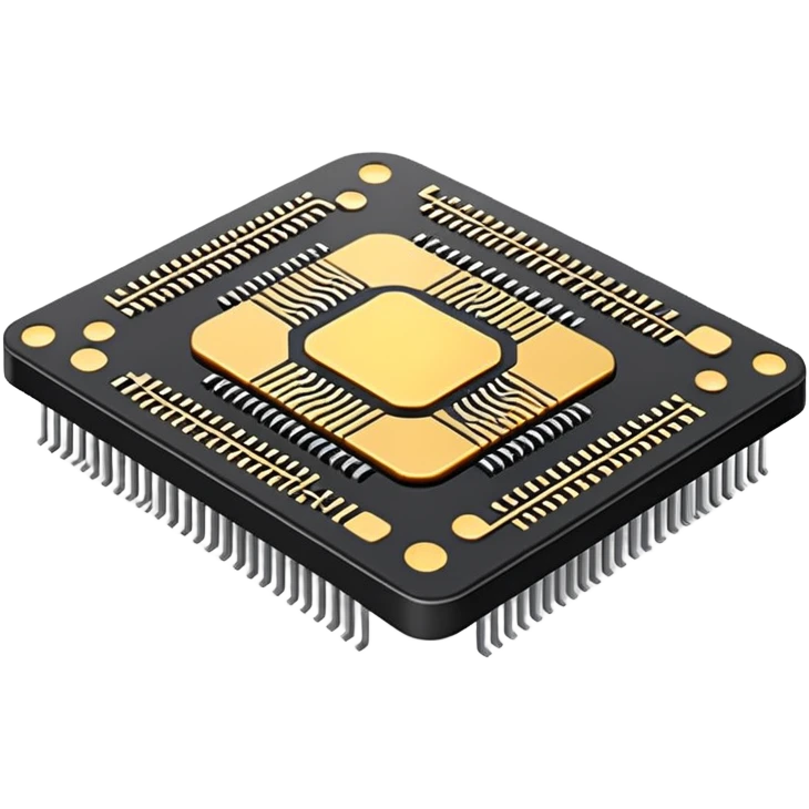 miniature semiconductor nanochip with circuit patterns emoji
