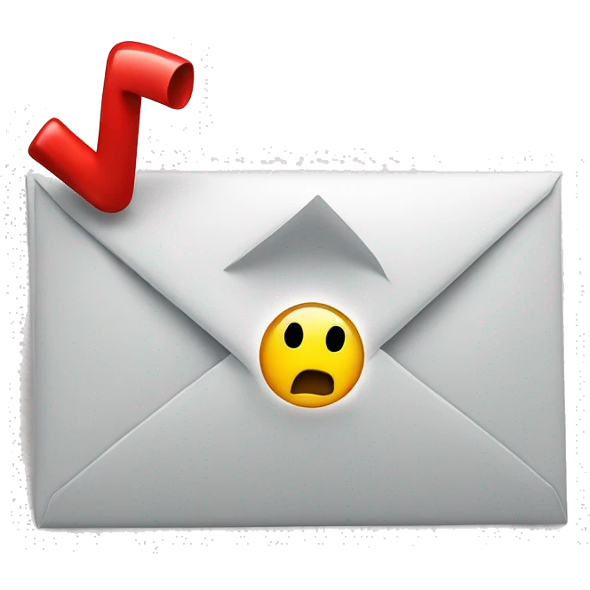 exclamation mark over mail emoji