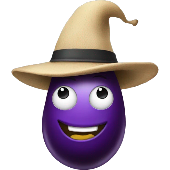 Eggplant wearing a hat emoji