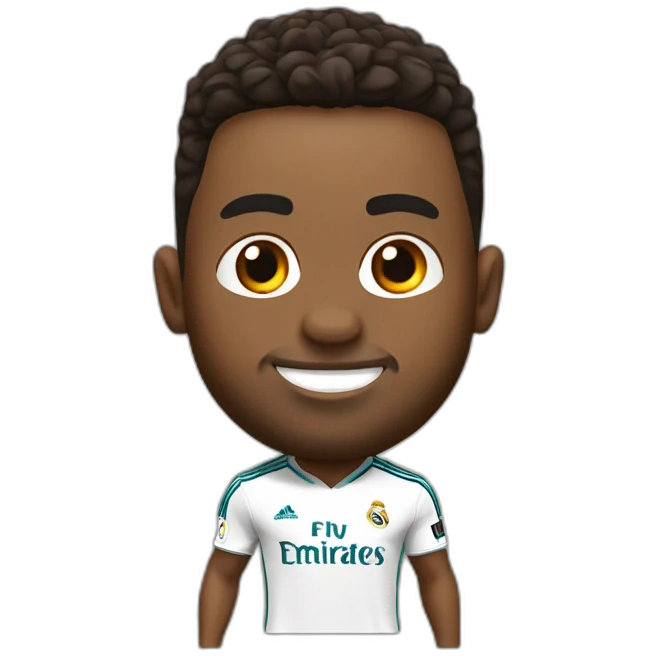 real madrid player jumping big head emoji