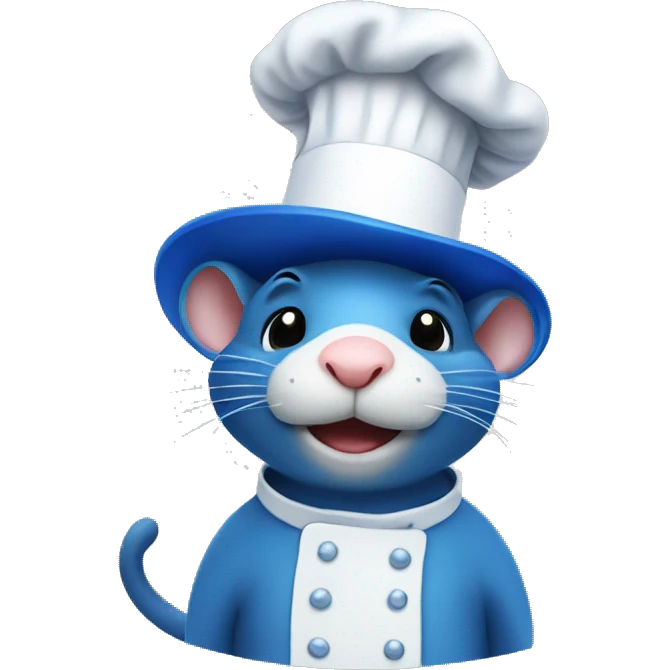Blue rat in chefs hat emoji
