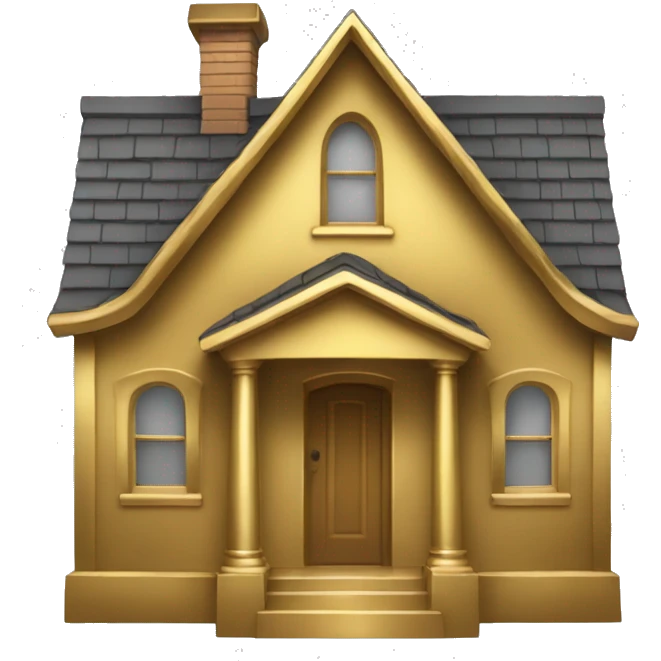 A simple house of solid, gleaming gold. emoji