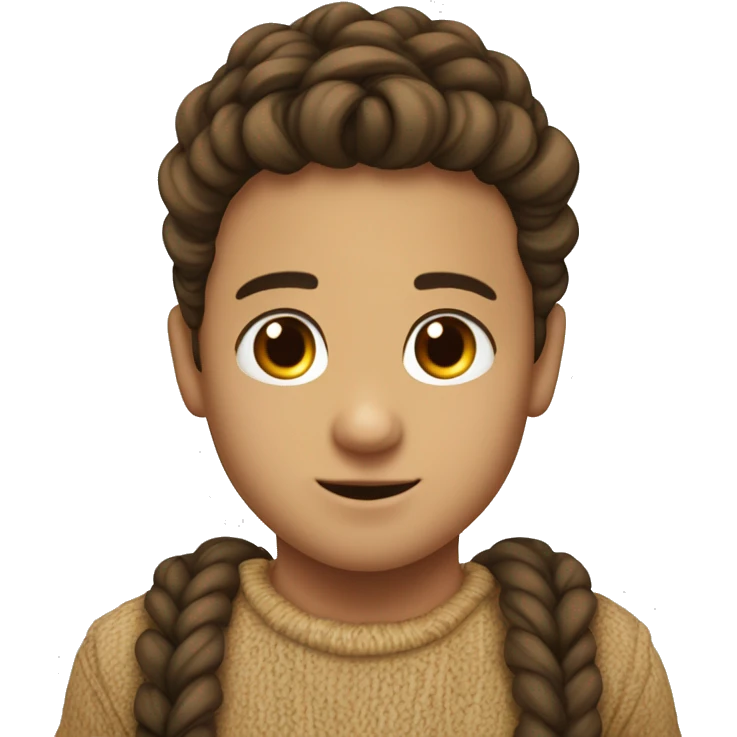 Niño moreno con trenzas de raíz por el cuello rubiio emoji