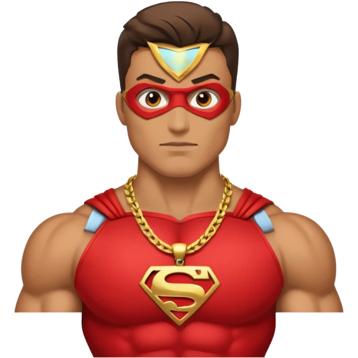 super hero with big necklace emoji