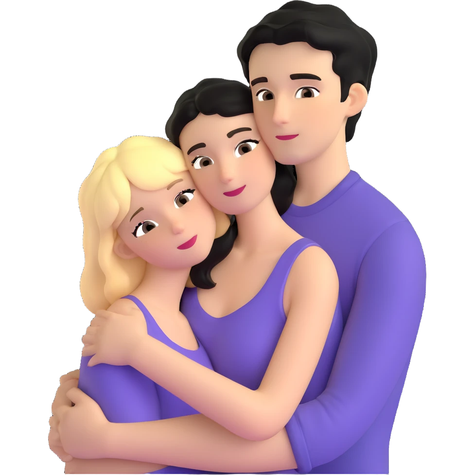 tall dark-haired male cuddling his short blonde girlfriend emoji