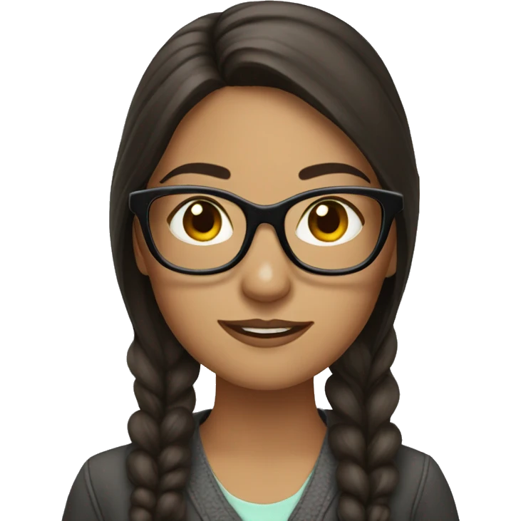brunette girl with glasses emoji