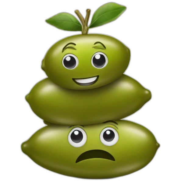 stack of two olives but one is feeling weird emoji