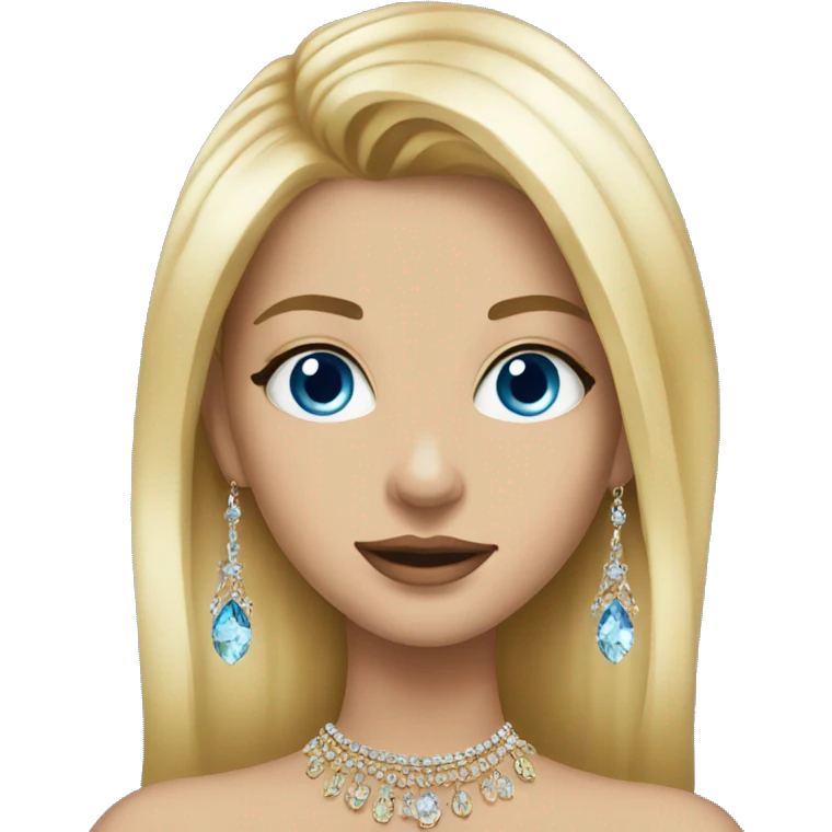 blonde girl portrait with jewelry make sure I have blue eyes  emoji