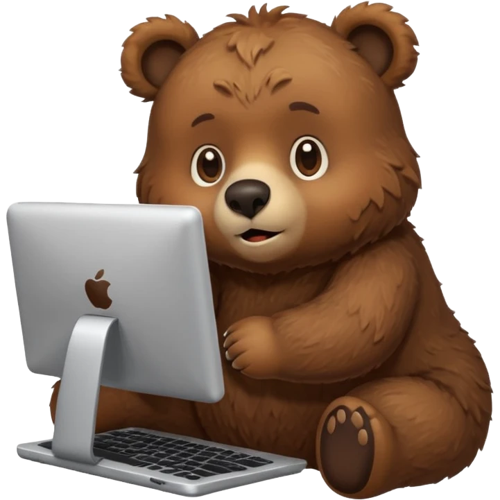 bear emoji playing and chilling pc cozy emoji