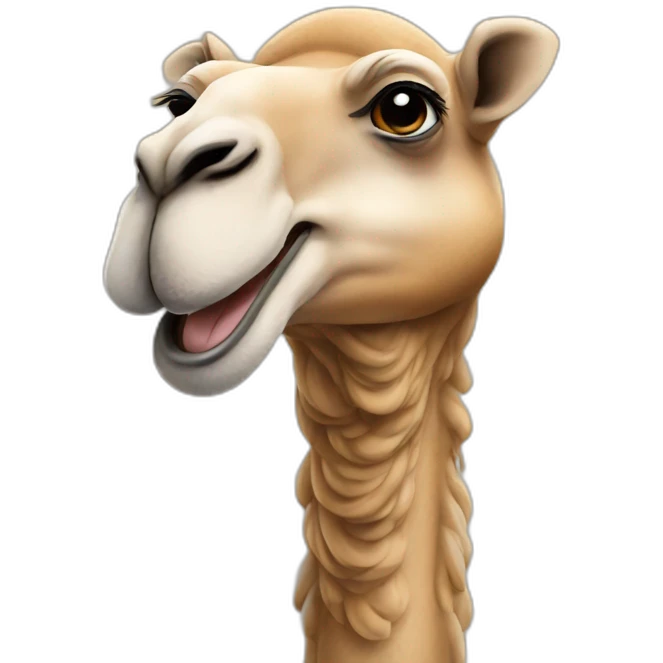 A smiling camel emoji