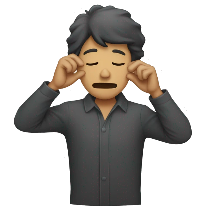 Man burying his face in his hands emoji
